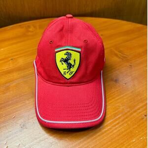 Vintage Official Ferrari Red F1 Racing Cap